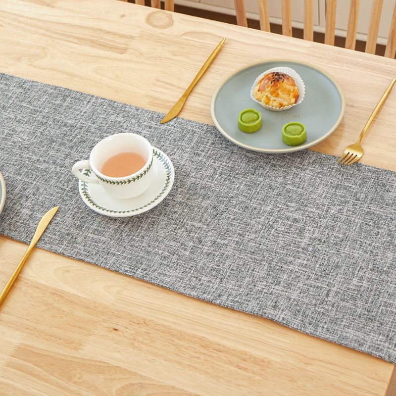 New Thick Linen Solid Color Li - Linen Table Runner ulasan dan harga
