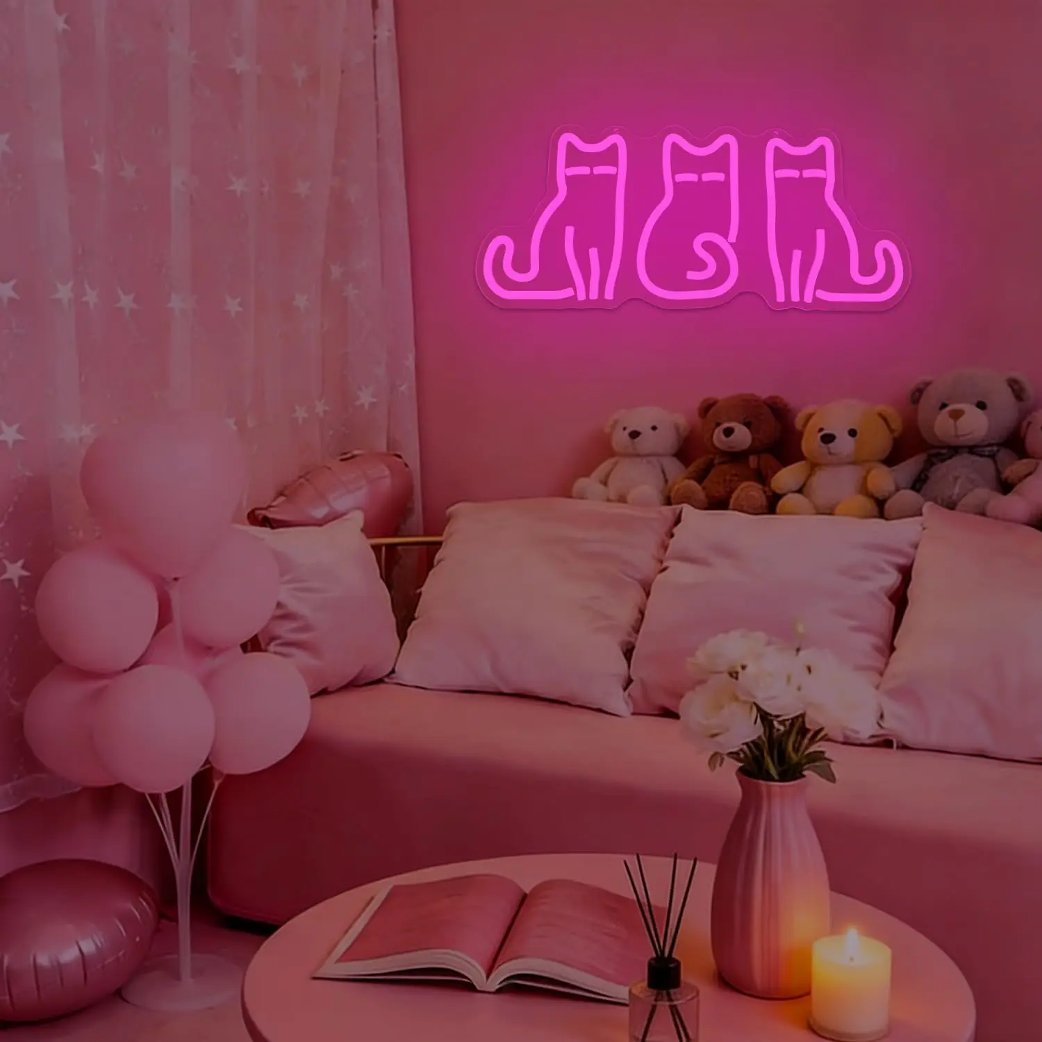 Cats Neon Sign USB LED Neon Li - Home Decor Theme ulasan dan harga
