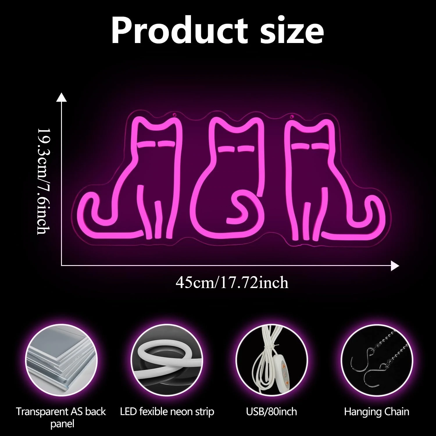 Cats Neon Sign USB LED Neon Li - Home Decor Theme ulasan dan harga