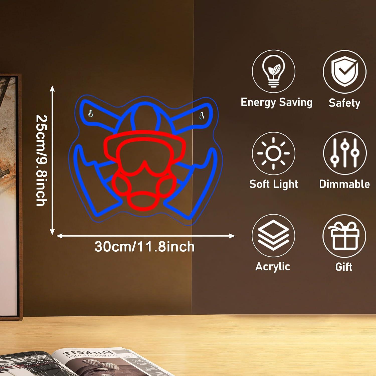 Firefighter Gas Mask Neon Sign - Home Decor Theme ulasan dan harga