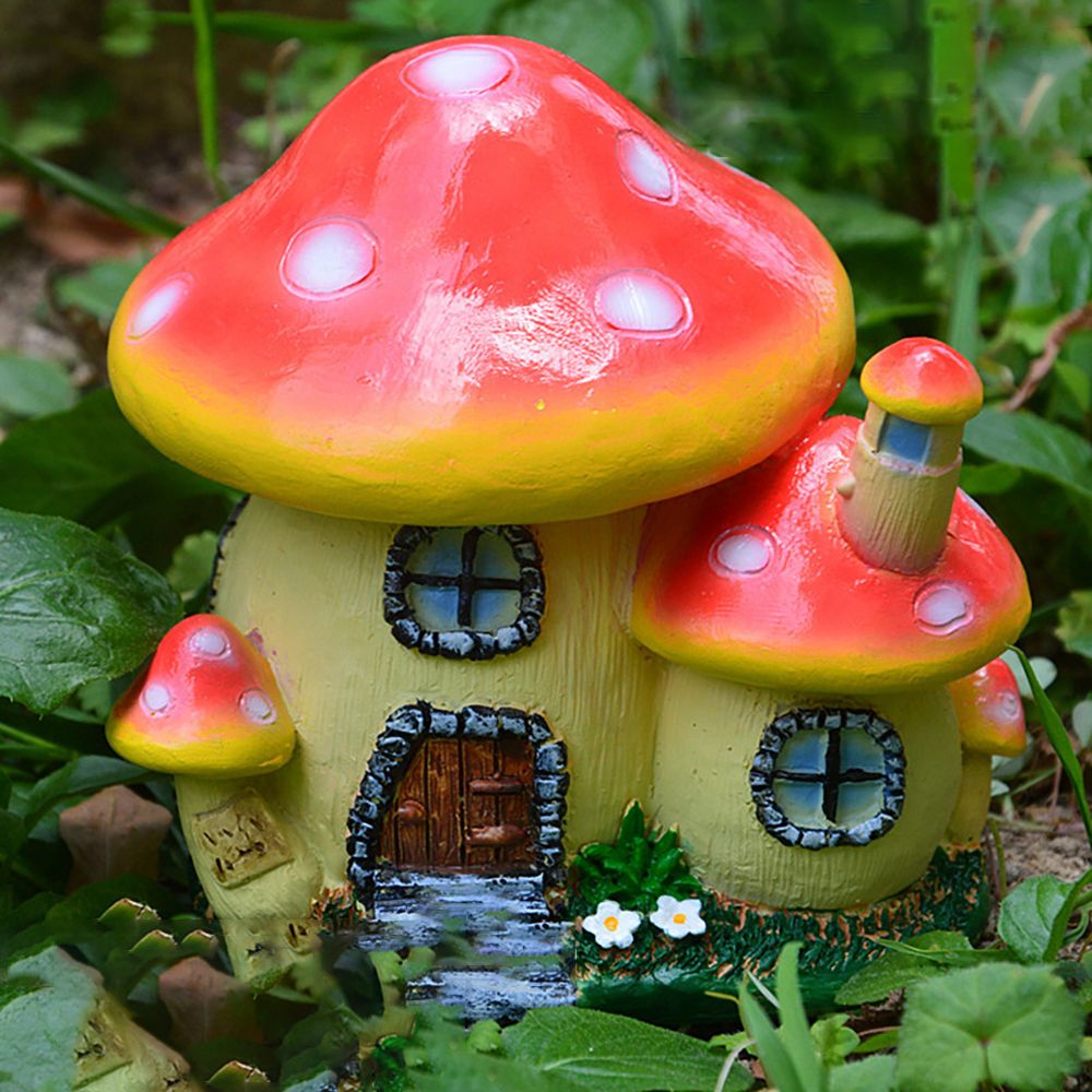 Miniature Mushroom House Resin - Home Decor Za ulasan dan harga