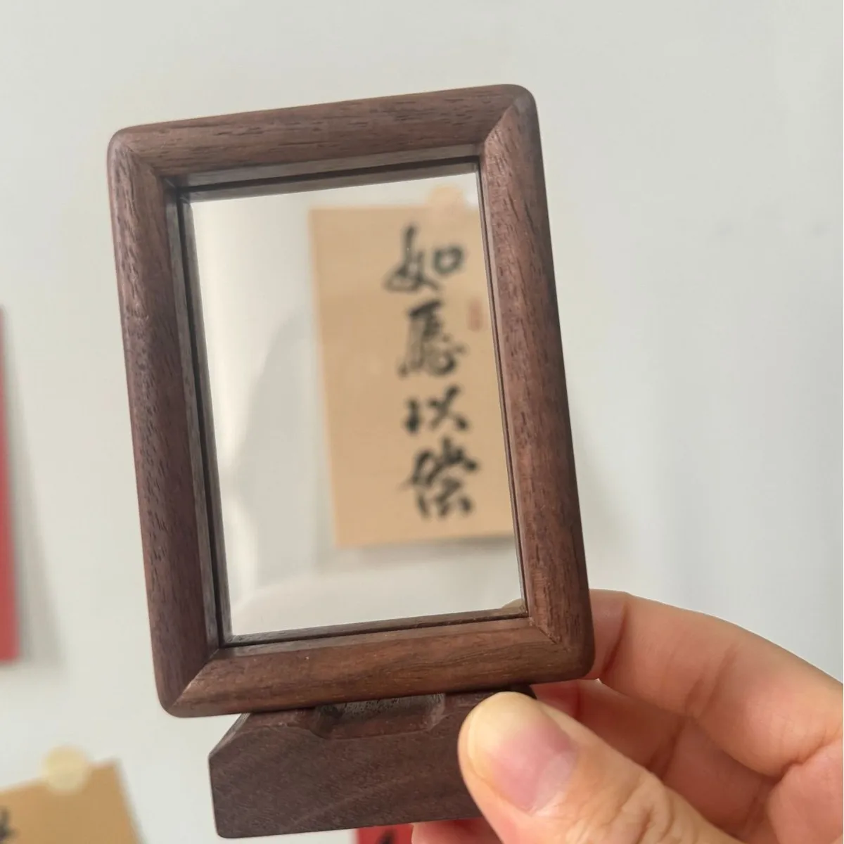 Premium Solid Black Walnut Dou - Bamboo Photo Frame ulasan dan harga